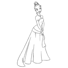 pagina da colorare: Principessa Tiana colorante della principessa e della rana