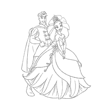 pagina da colorare: Principe Navin e Principessa Tiana dalla Principessa e dalla Frog