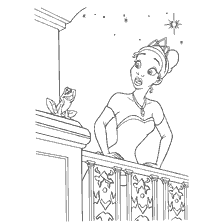 pagina da colorare: Principessa Tiana e il Principe incantato Frog