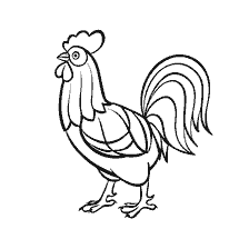 Coloring rooster