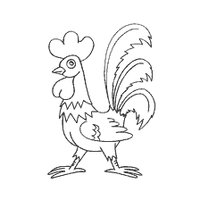 Parlak tüylerle renklendirme Rooster
