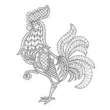 Bir rooster desenle renklendirme