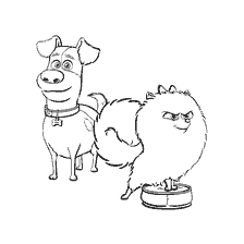 página para colorear: Colorear con los personajes Max y Gidget de la historieta La vida secreta de las mascotas
