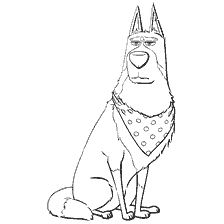 página para colorear: El perro del vaquero de la vida secreta de las mascotas