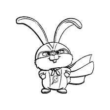 página para colorear: Capitán Snowball en un disfraz de superhéroe en un libro para colorear