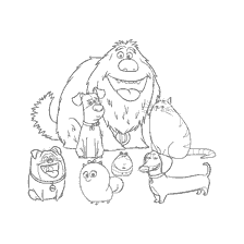 página para colorear: Personajes de la vida secreta de mascotas