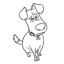 página para colorear: Terrier Max de la historieta La vida secreta de mascotas, libro para colorear