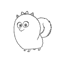 página para colorear: Chica de color Spitz Gidget de la caricatura La vida secreta de las mascotas