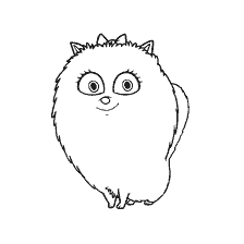 página para colorear: Dibujo del personaje Spitz Gidget de la historieta La vida secreta de las mascotas