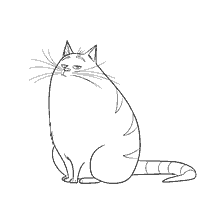 página para colorear: Colorando a Cat Chloe de los dibujos animados La vida secreta de las mascotas