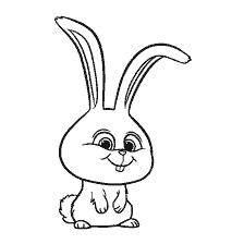 página para colorear: Imagen para colorear Conejo de nieve de los dibujos animados La vida secreta de las mascotas