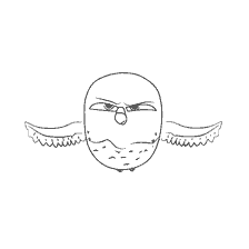 página para colorear: Parrot Peas con una expresión enojada