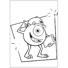 coloring page: Coloring Mike Wazovsky from the cartoon Monsters Corporation