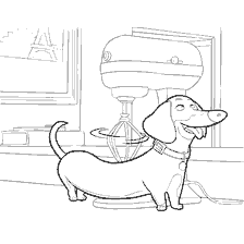 página para colorear: Colorear Dachshund Amigo de la película La vida secreta de las mascotas