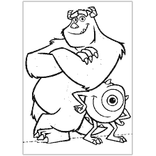 coloring page: Coloring Sally and Mike from Monsters Corporation