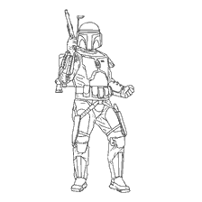 coloriage: Coloration Django Fett de Star Wars: Episode II – Attaque des Clones