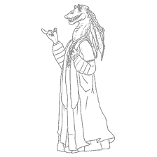 coloriage: Contour Coloration des binks de Jar de Star Wars: Episode II