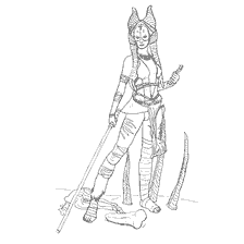 coloriage: Coloration de la femelle Jedi Shaak Tee de Star Wars