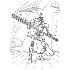 coloring page: Droid Magnastrage with a lightsaber in Star Wars coloring