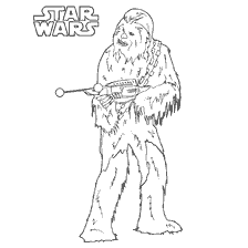 Chewbaka with a blaster in the coloring of Star Wars
