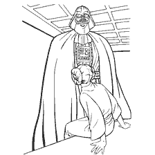 Princess Leia and Darth Vader on the coloring book