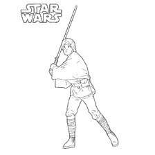 Luke Skywalker with a sword