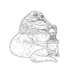 Die hoof van die smokkelaars Jabba the Hutt