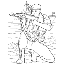 Marine z karabinem maszynowym w tle statku