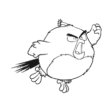 Kolorowanki Angry Birds: Bomba w locie