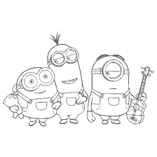 página para colorir: Minions de coloração: Bob, Kevin e Stewart