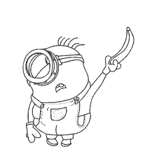 página para colorir: Um Minion segurando um Banana