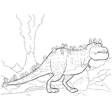 página para colorir: Colorir com os minions que se sentam em um dinossauro