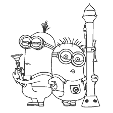 página para colorir: Colorir Minions com armas