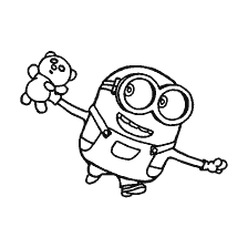 página para colorir: Mignon Bob segurando um urso