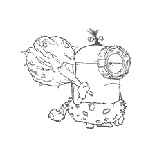 página para colorir: Colorir com a imagem de um minion primitivo