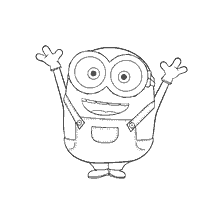 página para colorir: Coloração de Mignon Bob com mãos levantadas