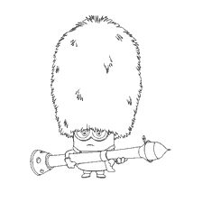 página para colorir: Colorindo Minion Guardsman com orelhas grandes e um chapéu macio
