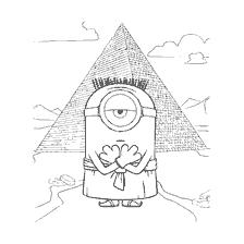 página para colorir: Minion estilo egípcio na pirâmide