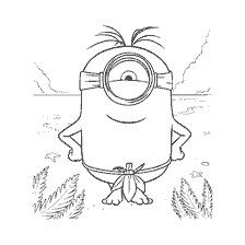 página para colorir: Colorir Minion Islander com um olho