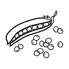 Disegno di piselli con semi
