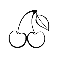Tekening van kersen voor kleuring