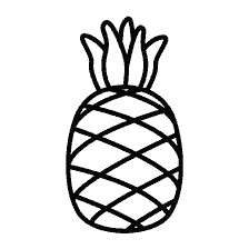 Contour afbeelding van ananas voor het kleuren