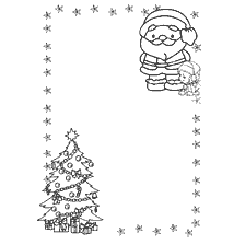 Brief aan de kerstman met kerstman en kerstboom
