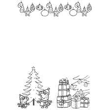 Brief aan de kerstman met kerstboom en geschenken