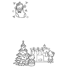 Brief aan de kerstman met een Kitten en een kerstboom