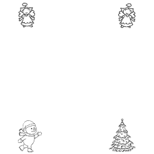 Brief aan de kerstman met engelen, sneeuwman en kerstboom
