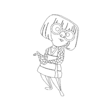 Edna kleuren Maude van de cartoon Super Family