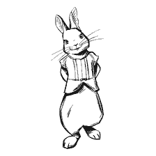 Dibujo de Peter Rabbit en traje