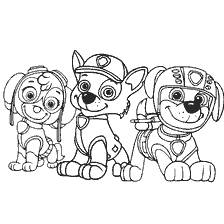 coloring page: Coloring the Puppy Patrol Inseparable Trinity