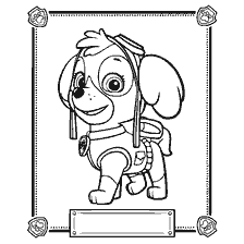 coloring page: Skye from Puppy Patrol on the coloring book